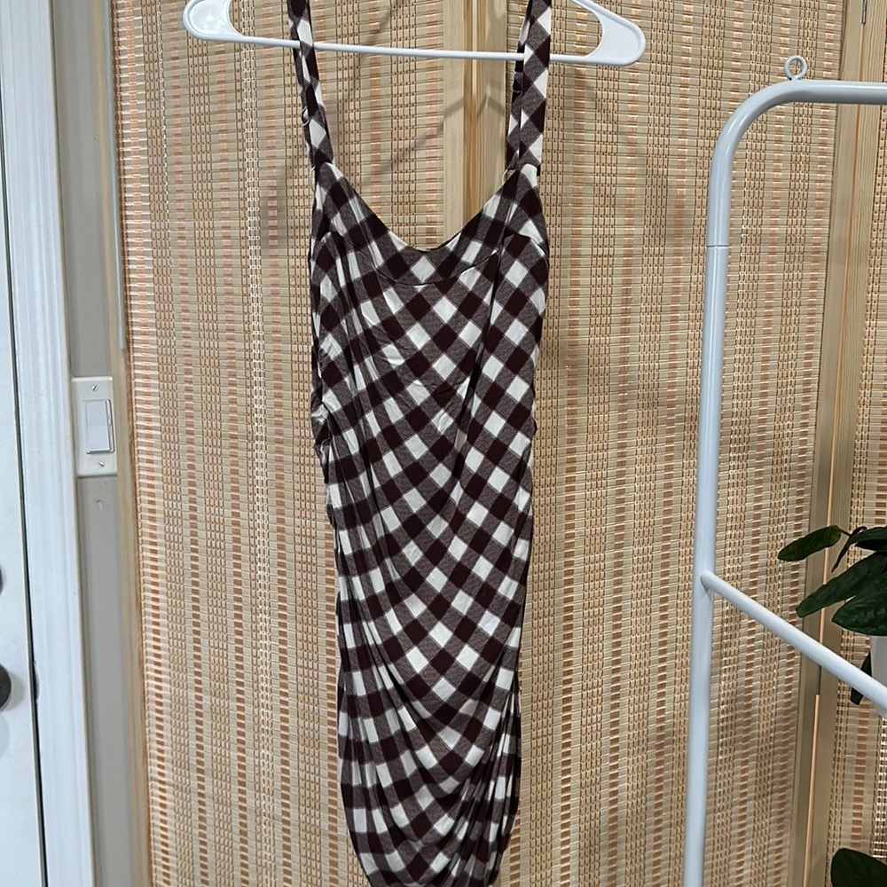 Small White & Brown Urban Outfitters Checkered Dress
